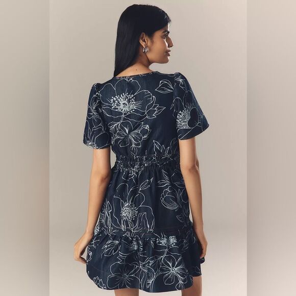 crepe sleeveless mini dress with rhinestone flower Love Game Rhinestone Heart Crepe Mini Dress